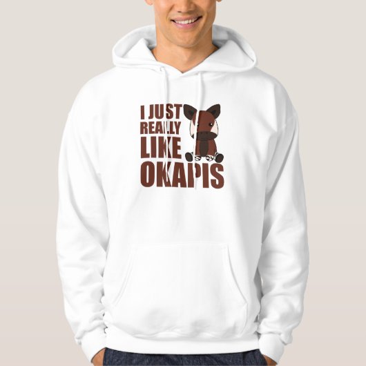 Ik hou echt van Okapi's Cute Okapi Hoodie (Voorkant)