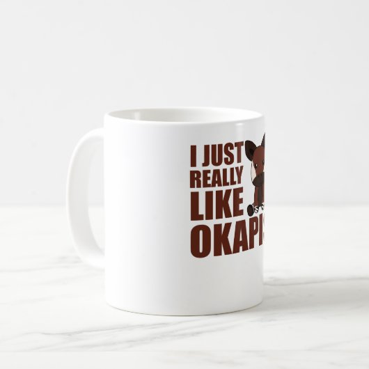 Ik hou echt van Okapi's Cute Okapi Koffiemok (Voorkant links)