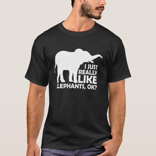 Ik hou echt van olifanten. t-shirt (Voorkant)