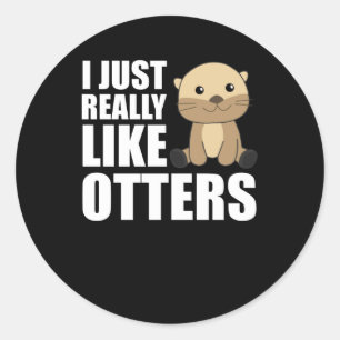 Ik hou echt van Otter - Sweet Otter Ronde Sticker