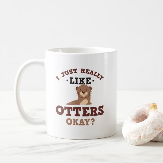 Ik hou echt van Otters Funny Quote Mok (Met donut)