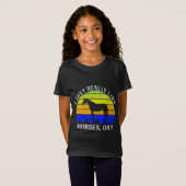Ik hou echt van paarden in blauw en geel T-shirt (Voorkant volledig)
