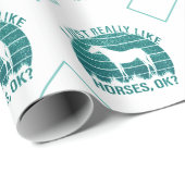 Ik hou echt van paarden in Marine Green Cadeaupapier (Rol Hoek)