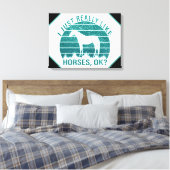 Ik hou echt van paarden in Marine Green Canvas Afdruk (Insitu (Slaapkamer))