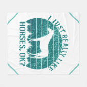 Ik hou echt van paarden in Marine Green Fleece Deken (Voorkant (Horizontaal))