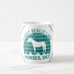 Ik hou echt van paarden in Marine Green Koffiemok