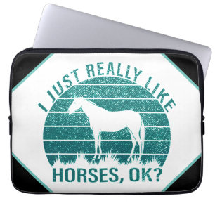 Ik hou echt van paarden in Marine Green Laptop Sleeve
