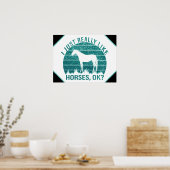 Ik hou echt van paarden in Marine Green Poster (Keuken)