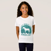 Ik hou echt van paarden in Marine Green T-shirt (Voorkant volledig)