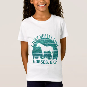 Ik hou echt van paarden in Marine Green T-shirt