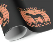 Ik hou echt van paarden in Oranje Tangerine Cadeaupapier (Rol Hoek)