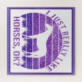 Ik hou echt van paarden in Paars Legpuzzel (Horizontaal)