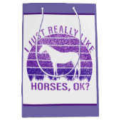 Ik hou echt van paarden in Paars Medium Cadeauzakje (Voorkant)