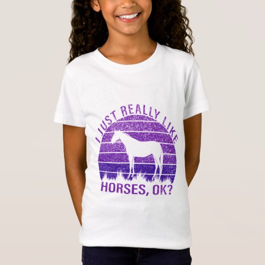 Ik hou echt van paarden in Paars T-shirt (Voorkant)