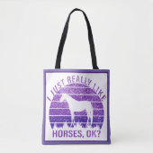 Ik hou echt van paarden in Paars Tote Bag (Voorkant)