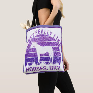 Ik hou echt van paarden in Paars Tote Bag