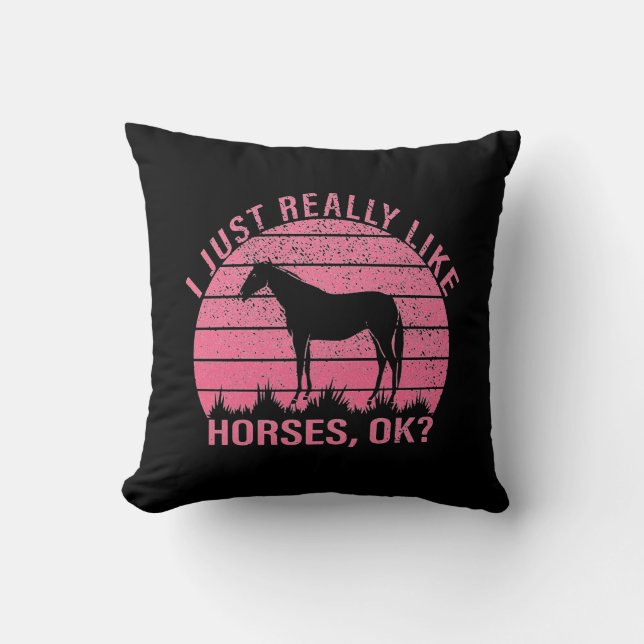 Ik hou echt van paarden in Roos roze Kussen (Voorkant)