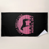 Ik hou echt van paarden in Roos roze Strandlaken (Voorkant)