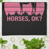 Ik hou echt van paarden in Roos roze Theedoek (Gevouwen)