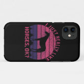 Ik hou echt van paarden in roze en diep Paars Case-Mate iPhone Case (Achterkant (horizontaal))