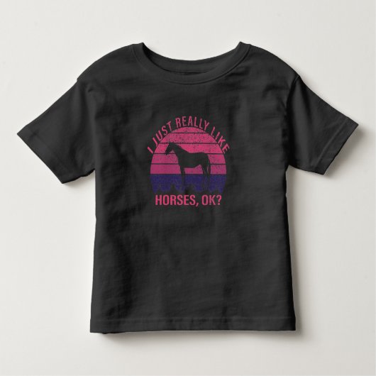 Ik hou echt van paarden in roze en diep Paars Kinder Shirts (Voorkant)