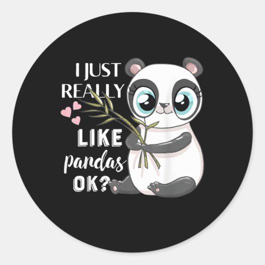 Ik hou echt van panda's ok panda's ronde sticker (Voorkant)