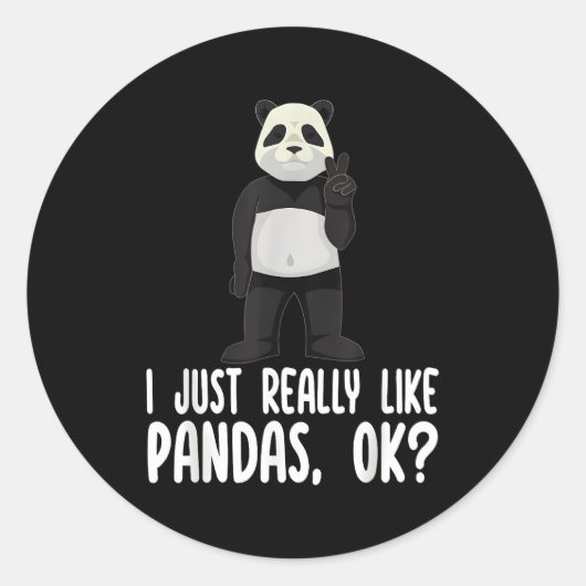 Ik hou echt van panda's ok panda's ronde sticker (Voorkant)