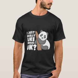 Ik hou echt van panda's ok panda's t-shirt