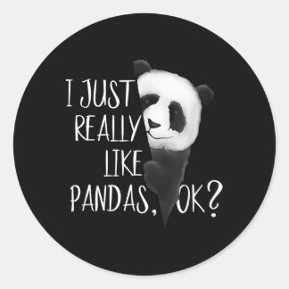Ik hou echt van Panda's OK Waterverf Panda Ronde Sticker