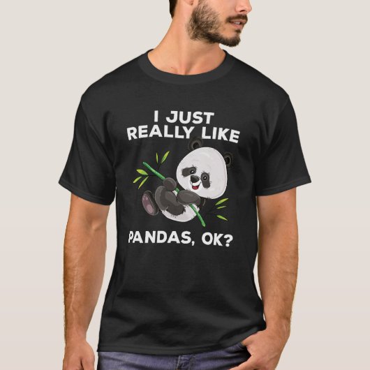 Ik hou echt van Pandas, oké? Cute Panda Bamboo T-shirt (Voorkant)