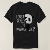Ik hou echt van Pandas, oké Cute Waterverf Pand T-shirt (Design voorkant)