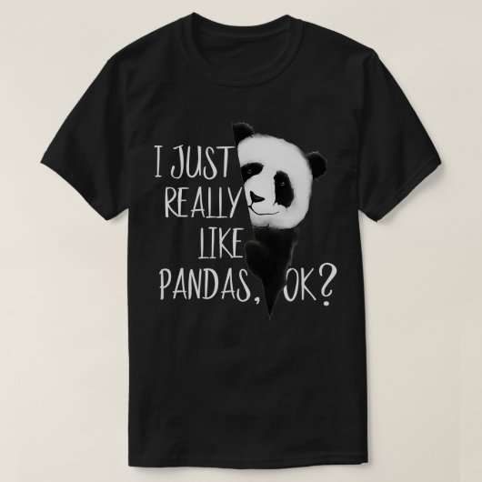 Ik hou echt van Pandas, oké Cute Waterverf Pand T-shirt (Design voorkant)