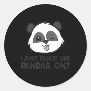 Ik hou echt van panda's oké panda ronde sticker