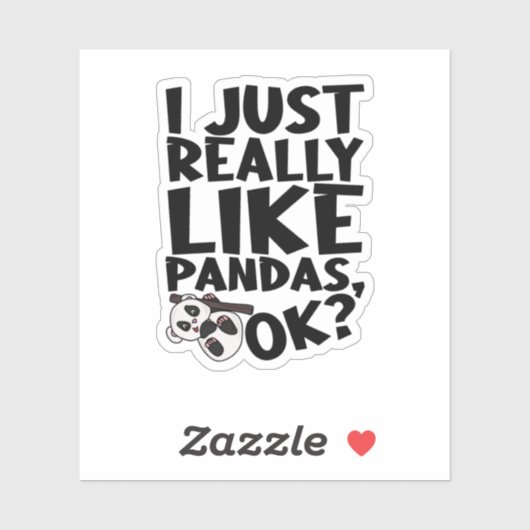 Ik hou echt van Pandas, oké? Sticker (Vel)
