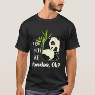 Ik hou echt van panda's t-shirt