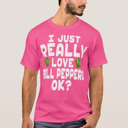 Ik hou echt van paprika's ok Schattigee paprika T-shirt (Voorkant)