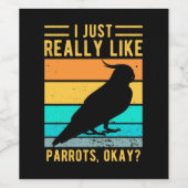 Ik hou echt van Parrots Wijn Etiket (Enkel label)