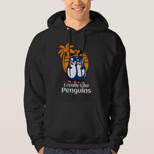 Ik hou echt van Penguins Penguin Ice Floe Antar Hoodie (Voorkant)