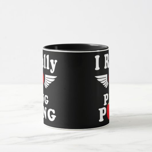 Ik hou echt van pingpongtafels mok (Midden)