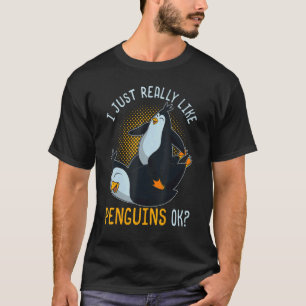 Ik hou echt van pinguïns die dierentuin eten t-shirt