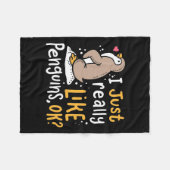 Ik hou echt van pinguïns. fleece deken (Voorkant (Horizontaal))