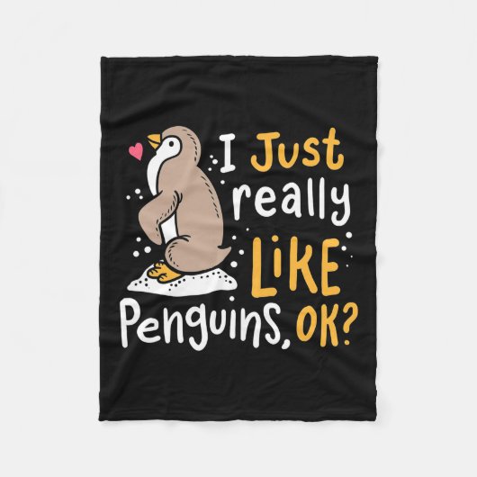 Ik hou echt van pinguïns. fleece deken (Voorkant)