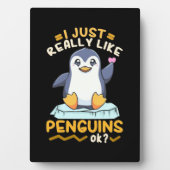 Ik hou echt van pinguïns fotoplaat (voorkant)