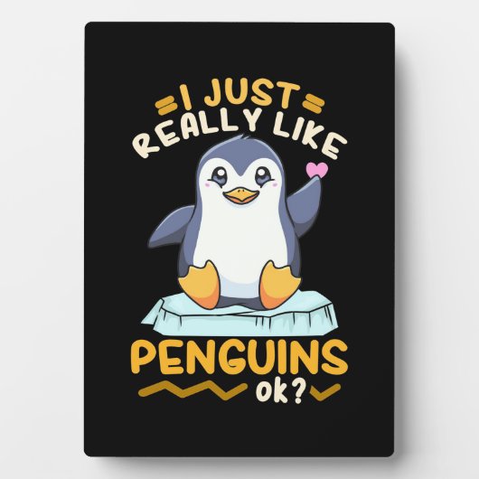 Ik hou echt van pinguïns fotoplaat (voorkant)