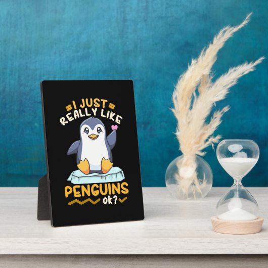 Ik hou echt van pinguïns fotoplaat (Zijkant)