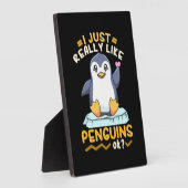 Ik hou echt van pinguïns fotoplaat (Zijkant)