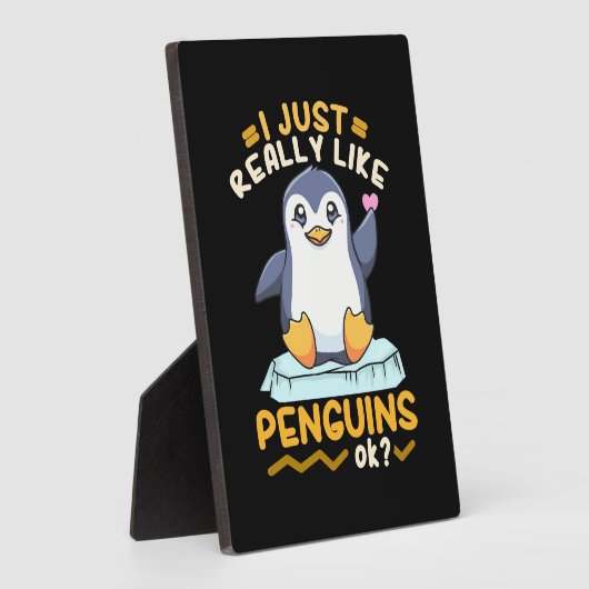 Ik hou echt van pinguïns fotoplaat (Zijkant)