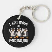 Ik hou echt van Pinguins Kinder meisjes P Sleutelhanger (Achterkant)