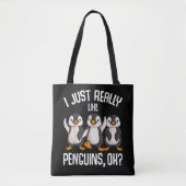 Ik hou echt van Pinguins Kinder meisjes P Tote Bag (Voorkant)