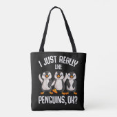 Ik hou echt van Pinguins Kinder meisjes P Tote Bag (Achterkant)